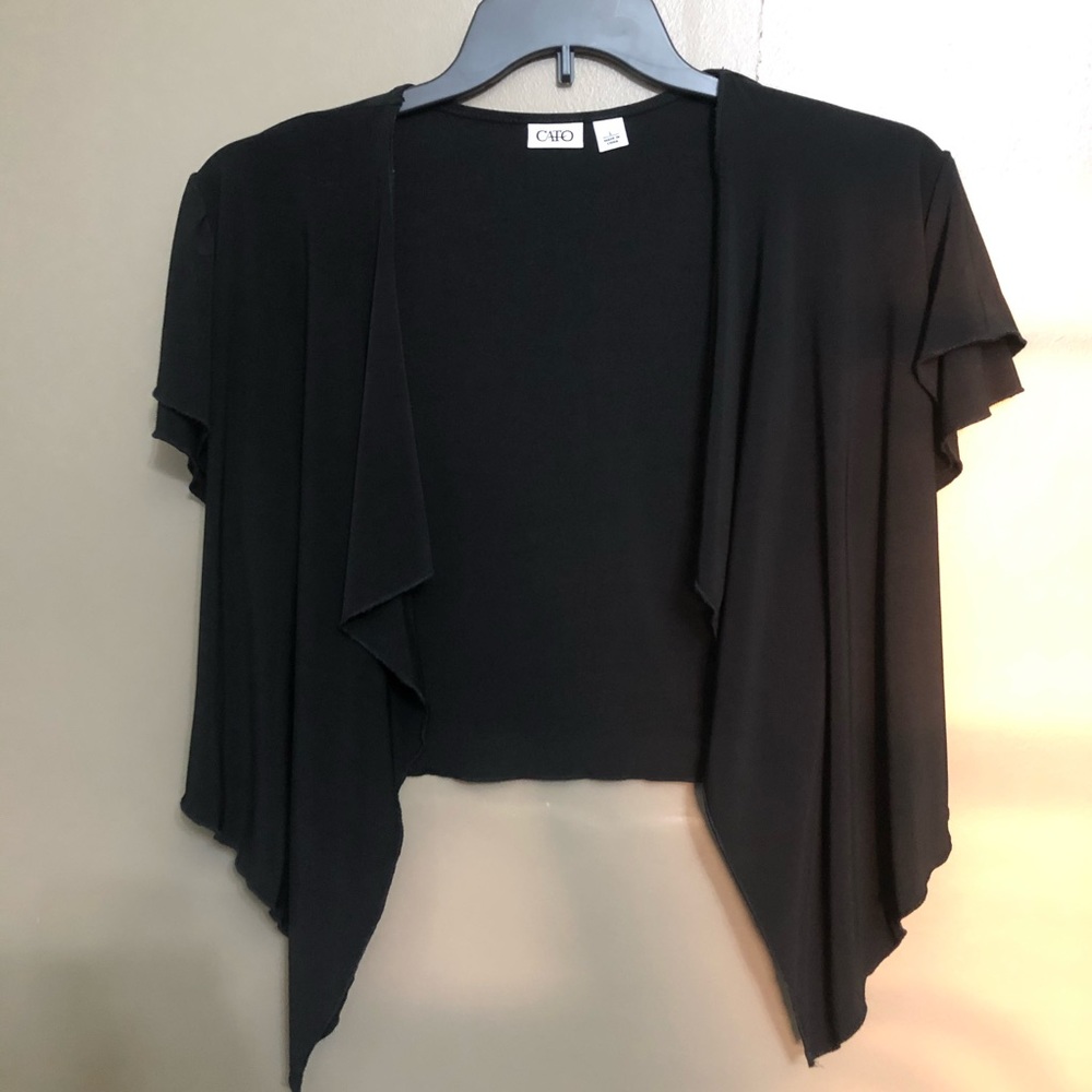 Black short sleeve shrug